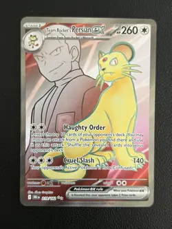 Pokemon TCG Destined Rivals Team Rockets Persian Ex 219/182 - Image 1