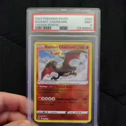 2023 POKEMON SWORD & SHIELD CROWN ZENITH #020 RADIANT CHARIZARD PSA 9 MINT - Image 1