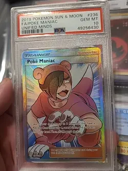 Pokemon Poke Maniac Unified Minds Full Art #236 PSA 10 Gem Mint - Image 1