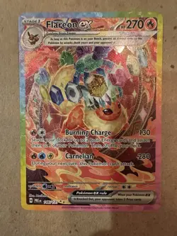Pokemon Flareon EX 146/131 Sv Prismatic Evolutions Full Art Holo 270 HP Rare - Image 1