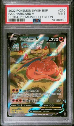 Pokemon 2022 BSP FA Charizard v Ultra-Premium Collection SWSH260 PSA Mint 9 - Image 1