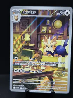 Pokemon Herdier 155/086 White Flare Illustration Rare Full Art Near Mint - Image 1