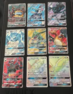 Pokemon Sun&Moon GX Full-Art Lot Of 9 - Conditions Vary - See Photos&Read! - Image 1