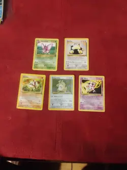 Lot Of 5 Pokemon Jungle Rare,Holo, Regular, Lightly Played To Moderate Played... - Image 1