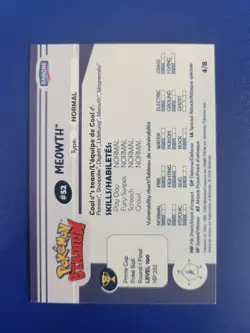 2000 DANONE POKEMON STADIUM TIP SHINY 4 MEOWTH GOLD Nm - Image 2