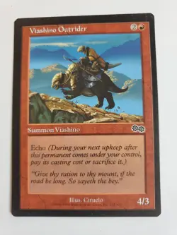 MTG Magic The Gathering Card Viashino Outrider Summon Viashino Red Urzas Saga - Image 1