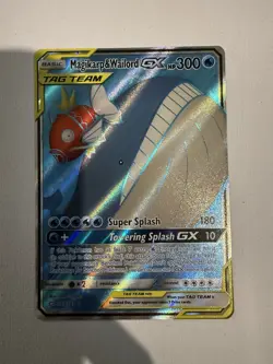 Pokemon Magikarp & Wailord GX Full Art TAG TEAM Ultra Rare Holo 160/181 - Image 1