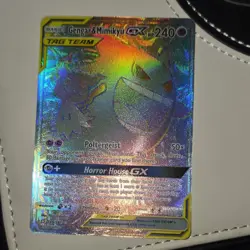 Pokemon Gengar & Mimikyu GX Secret Rare Full Art Holo 186/181 Team Up TCG - Image 3