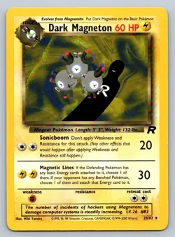 Dark Magneton - Team Rocket - Rare - 28/82 - Pokemon - LP - Image 2