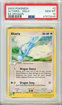 PSA 10 GEM MINT Pokemon ALTARIA Holo Rare 2003 ex Dragon #2/97 (SWIRL!) - Image 1