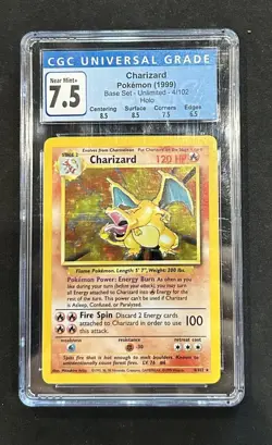 Charizard 4/102 Unlimited Base Set CGC 7.5 🔥 1999 Pokemon - Image 1