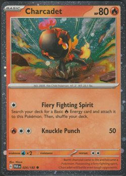 Pokemon Paradox Rift Charcadet 026/182 Cosmos Holo Exclusive - Image 1