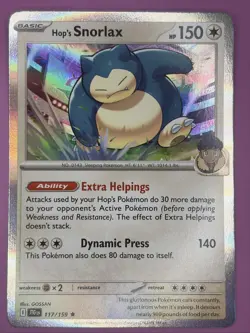 Hop's Snorlax 117/159 Journey Together Holo Pokemon Card - Image 1
