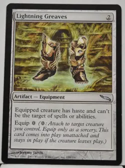 LIGHTNING GREAVES - Uncommon - Magic The Gathering MTG - ( Mirrodin ) - Image 1