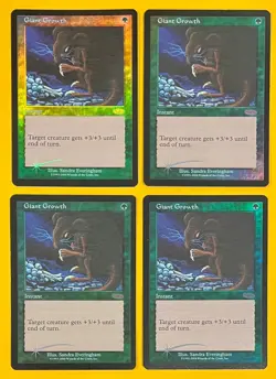 MTG GIANT GROWTH (x4) (Foil) FNM (OldManMTG 013-286) - Image 1
