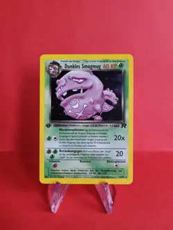 Pokemon Karte/card - Dunkles Smogmog 14/82 Rocket Holo 1. Edition - Very Good - Image 1