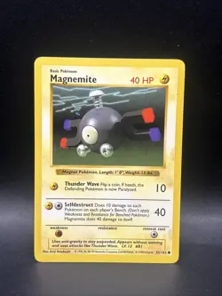 Pokemon Shadowless Magnemite 53/102 Base Set Unlimited - Non-Holo - Image 1