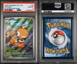 2025 POKEMON WHT EN-WHITE FLARE ILLUSTRATION RARE #138 SCRAGGY PSA 8 - Image 3