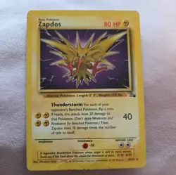 Vintage 1999 Rare Pokemon Zapdos 30/62 Non-Halo - Image 1