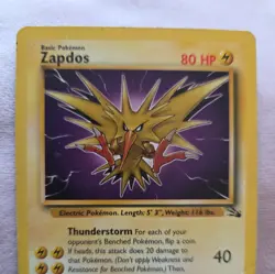 Vintage 1999 Rare Pokemon Zapdos 30/62 Non-Halo - Image 3