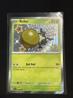Pokemon Rellor 108/091 Shiny Holo Rare Paldean Fates NM - Image 1