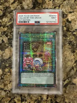 YU-GI-OH! Called By The Grave EN092 Quarter Century Secret Rare Stamped PSA 9 - Image 1
