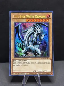 Yu-Gi-Oh! TCG Blue-Eyes White Dragon MAMA-EN104 Secret Pharaoh's Rare NM - Image 1