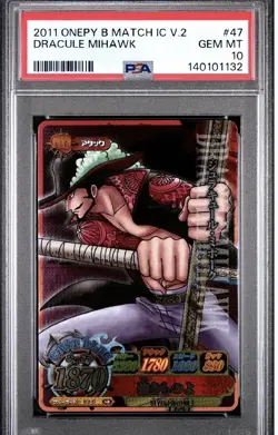 POP 1 PSA10 2011 ONE PIECE ONEPY BERRY MATCH IC VOL.2 #47 DRACULE MIHAWK - Image 1