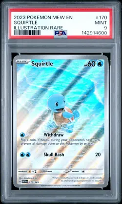 2023 POKEMON MEW EN-151 ILLUSTRATION RARE #170 SQUIRTLE PSA 9 - Image 1