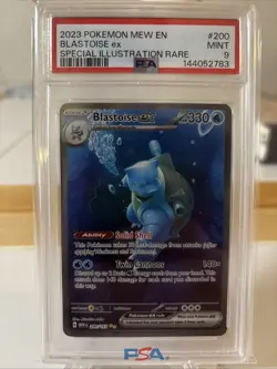 Pokemon TCG Blastoise EX Holo Card 200/165 Scarlet & Violet 151 Series PSA 9 - Image 1