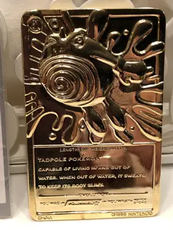Pokemon Poliwhirl Tadpole Metal Nintendo 23 Karat Gold Plated Trading Card 1999 - Image 2