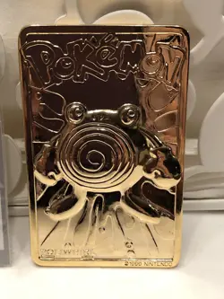 Pokemon Poliwhirl Tadpole Metal Nintendo 23 Karat Gold Plated Trading Card 1999 - Image 3