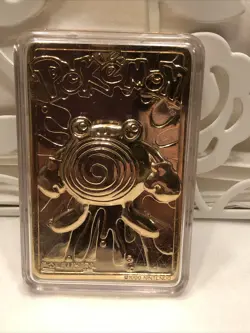 Pokemon Poliwhirl Tadpole Metal Nintendo 23 Karat Gold Plated Trading Card 1999 - Image 5