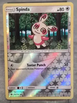 Pokemon TCG Spinda Sun & Moon Base Set 102/149 Reverse Holo Uncommon - Image 1