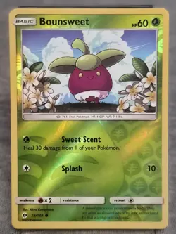 Pokemon TCG Bounsweet Sun & Moon Base Set 18/149 Reverse Holo Common - Image 1