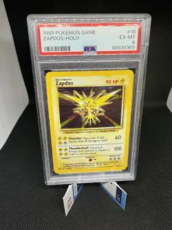 1999 Unlimited Pokemon Zapdos Holo #16/102 PSA 6 - Image 1