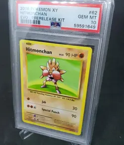 2016 Pokemon XY Evolutions Hitmonchan Pre-Release #62 PSA 10 - Image 1