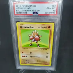 2016 Pokemon XY Evolutions Hitmonchan Pre-Release #62 PSA 10 - Image 2