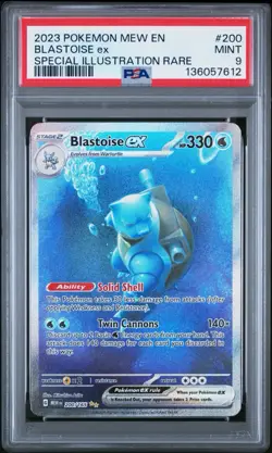 PSA 9 Blastoise ex 2023 Pokemon Mew 151 Special Illustration Rare #200/165 - Image 1