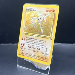 hitmonlee fossil holo 7/62 pokemon 1999 Excellent LP - Image 3
