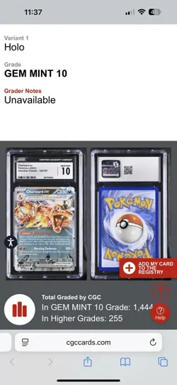 Charizard ex 215/197 Sv03: Obsidian Flames Holo Pokemon CGC Gem Mint 10 - Image 4