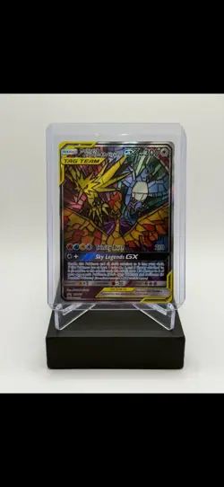 Pokemon Moltres & Zapdos & Articuno GX TAG TEAM Full Art Holo Hidden Fates SV79 - Image 1