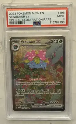 2023 POKEMON MEW EN-151 SPECIAL ILLUSTRATION RARE #198 VENUSAUR EX PSA 9 - Image 2