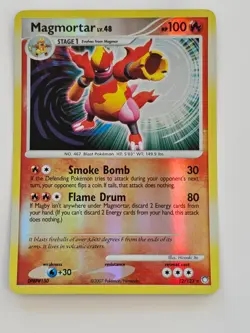 Pokemon Magmortar Reverse Holo Diamond and Pearl Mysterious Treasures 12/123 LP - Image 1