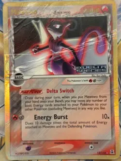 Pokemon Card-Mewtwo-Holo-Delta Species-12/113-ENG-Stamped-Poor - Image 1