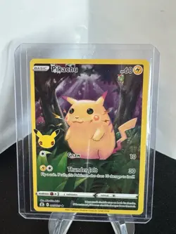 PIKACHU 005/025 Full Art Holo Rare Celebrations 25th Anniversary Pokemon Card NM - Image 1