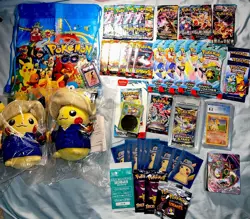 Pokemon bundle bulk 🔥 unopened packs, sleeves, graded cards, binder, keychain - Image 1