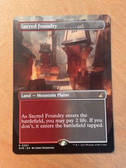 MTG Magic the Gathering Sacred Foundry Borderless Ravnica Remastered NM - Image 1