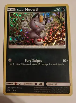 Rare Alolan Meowth 8/12 Holo McDonald's Promo Card 2017 Pokemon TCG Near Mint . - Image 1