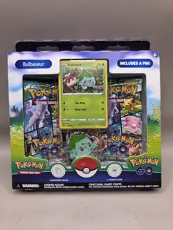 NEW Pokemon TCG: Pokemon GO Bulbasaur Pin Collection Box SEALED Promo Card - Image 1